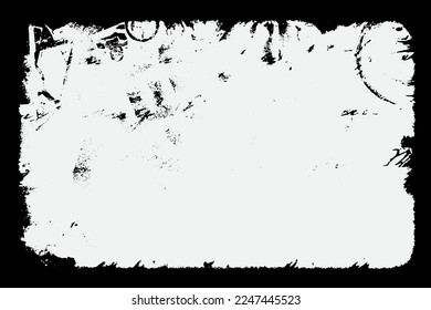 Frame Grunge vector texture isolated on white background