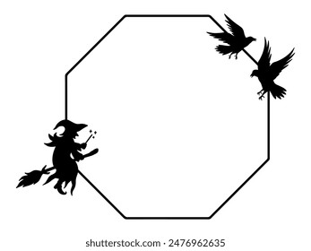 Frame Halloween Sketch Line Art Illustration