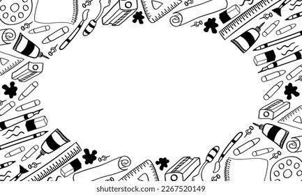 Frame of hand drawn Artist tools