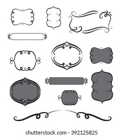 Frame hand drawn black and white vector design