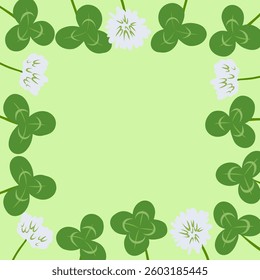 Frame of hand drawn clover illustration