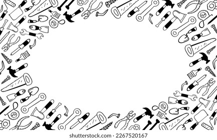 Frame of hand drawn construction tool