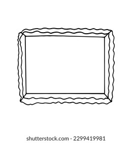 frame hand drawn in doodle style. Border decor for photos and pictures.