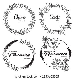 Frame Hand Drawn Flower Template
