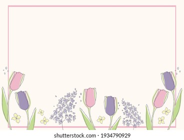frame of hand drawn flowers 