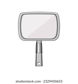frame hand mirror cartoon. glass makeup, female old, object retro frame hand mirror sign. isolated symbol vector illustration