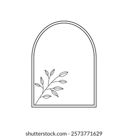 The frame is hand-drawn with the addition of flowers and leaves. Plants and botany. It can be used for social networks, cosmetics, and product branding.