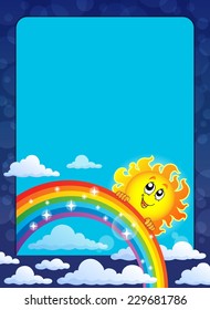 Frame with happy sun - eps10 vector illustration.