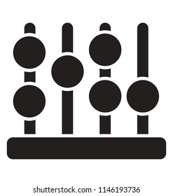 A frame having strands and beads to count, abacus 