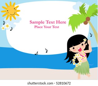 Frame with hawaii girl