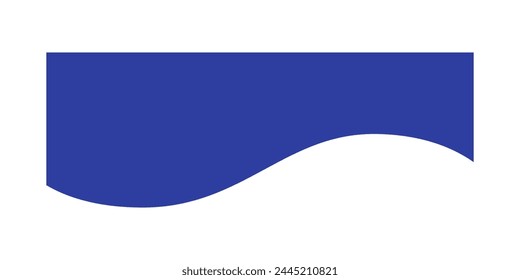 Frame of header, separator blue shape for website. Curve lines and wave divider for Top or Bottom page.