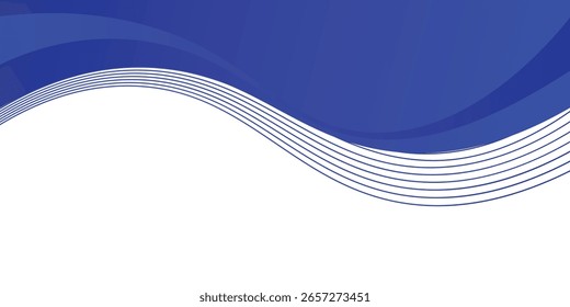 Frame of header, separator blue shape for website. Curve lines and wave divider. Eps 10.