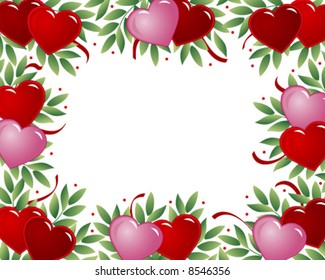 Frame with heart and leaf