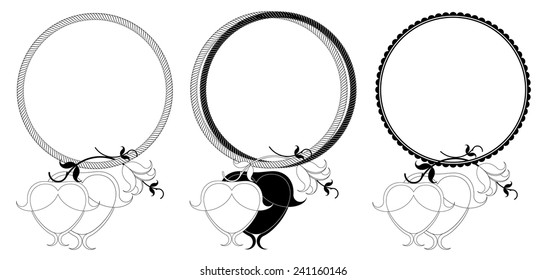 Frame with heart line. Vector Illustration