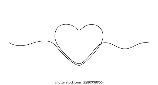 Corazón del marco, amor el dibujo continuo de una línea. Estilo dibujado a mano con una línea de borde libre con espacio de copia. Forma decorativa para el favorito, mascota, caridad, salva la vida. Ilustración del contorno del vector