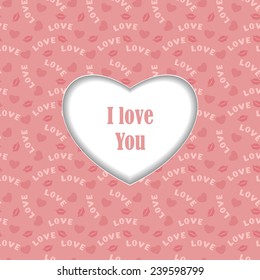 Frame from heart and pattern  on pink background for design different things
