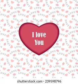 Frame from heart and pattern  on white background for design different things