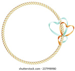 FRAME WITH HEART SHAPE FROM RIBBON.