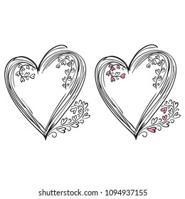 Frame heart. Vector illustration