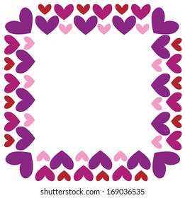 frame with hearts