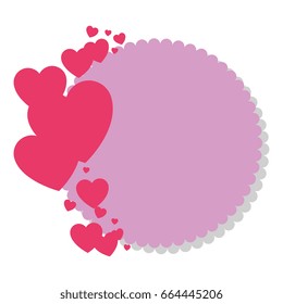 frame with hearts