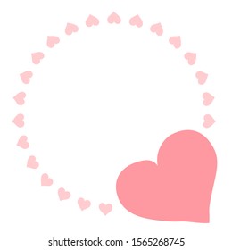 Frame with hearts. Border design element for festive banner, greeting card, postcard, wedding invitation, Valentines day and save the date card. Vector illustration.