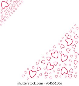 frame of hearts for decoration of cards, invitations for wedding, birthday, Valentine's day, party, prints. Vector illustration