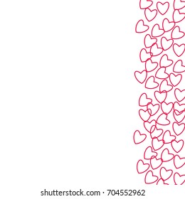 frame of hearts for decoration of cards, invitations for wedding, birthday, Valentine's day, party, prints. Vector illustration