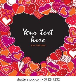 Frame of hearts for design template