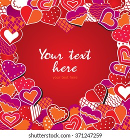 Frame of hearts for design template