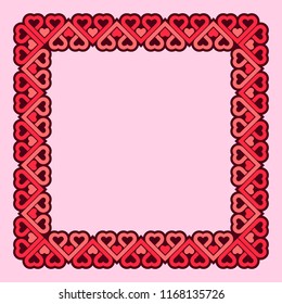 Frame Of Hearts Flat Vector Template