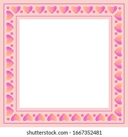 Frame of hearts and flowers. You can use it to design greeting cards.