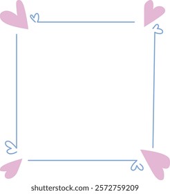 frame with hearts graphic ressource for Valentine's day card 