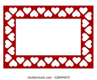 Frame of hearts isolated of a white background. Vector illustration.
