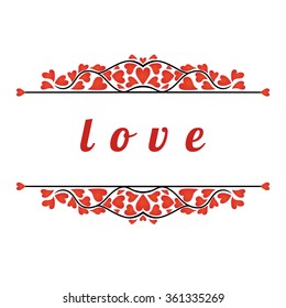 Frame With Hearts. Love. Valentine's day.vector illustration
