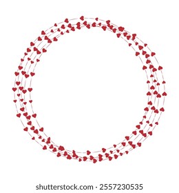 Frame with hearts on a transparent background. February 14 .