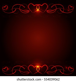 frame with hearts and ornaments for your creativity