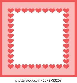Frame with hearts. Photo frame, frame for text. Concept for wedding, for Valentine's Day.