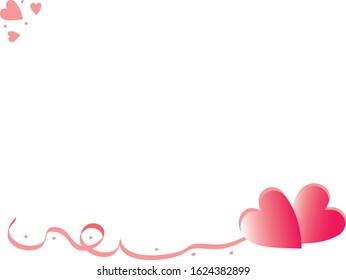 Frame of hearts for St. Valentine's Day Valentine. Frame of hearts without background. Frame of hearts with white background