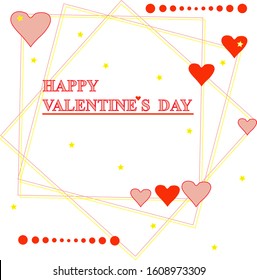 frame with hearts and stars for valentines day greetings