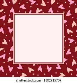 Frame with hearts. Vector