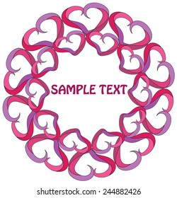 frame of hearts vector card for congratulations