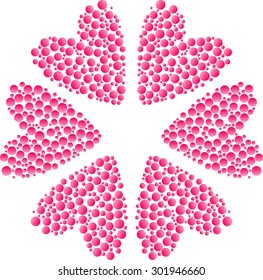 Frame of hearts, vector illustration.