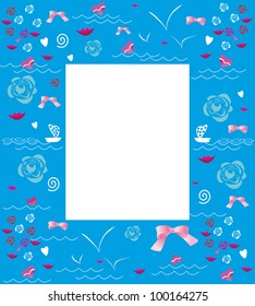 Frame with hearts.Editable and scalable vector illustration