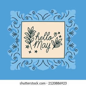 frame of hello may with decorations