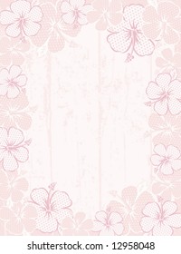 frame of hibiscus on pink background