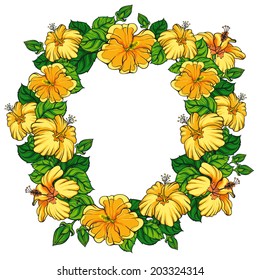 Frame hibiskus yellow