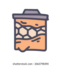 frame with honey color vector doodle simple icon