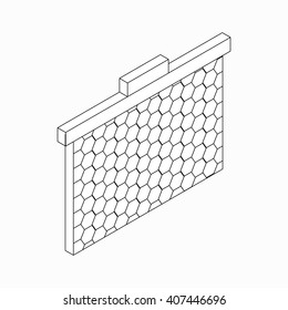 Frame with honeycombs icon, isometric 3d style 