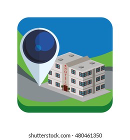 Frame and hotel apps icon set. Service technology media and digital theme. Colorful design. Vector illustration